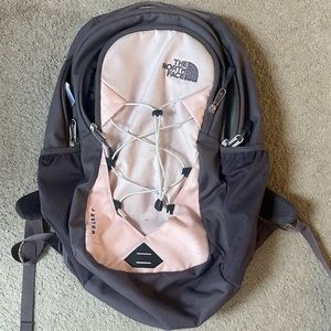 Pink & Gray Jester North Face Backpack.